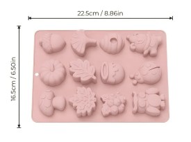 Molde silicona 12 figuras de Otoño y animalitos